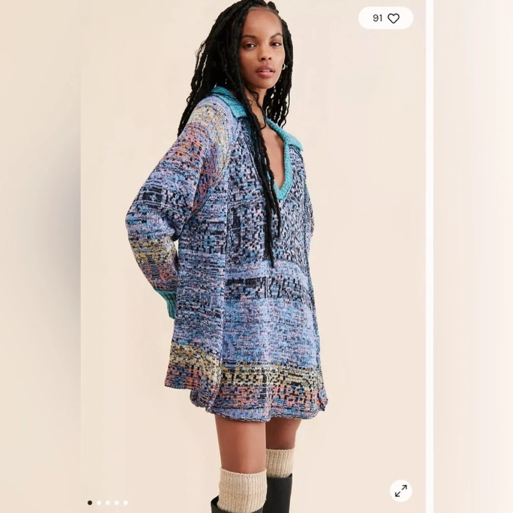Free People Seasons of Sun Knit Mini Dress